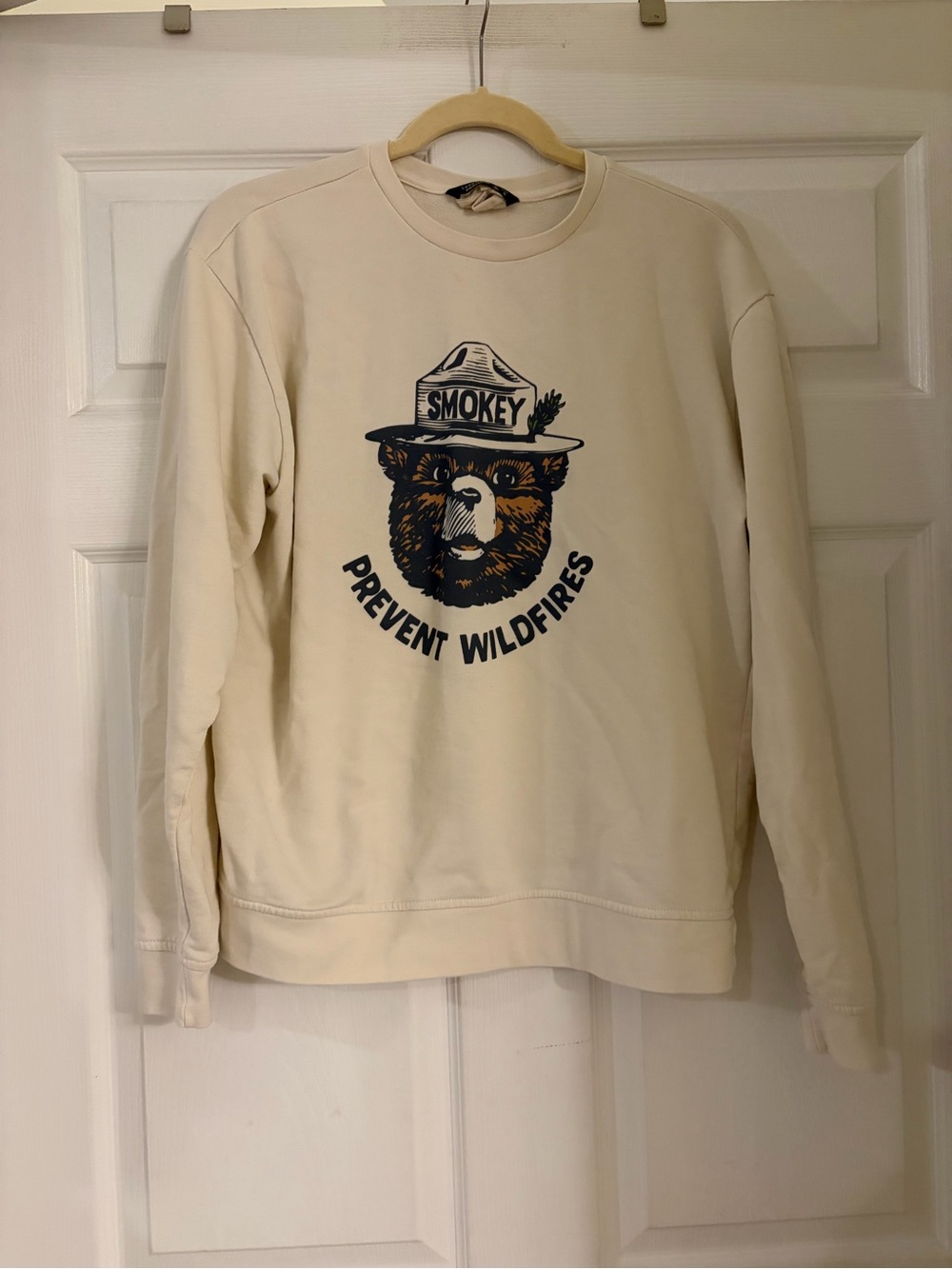 Smokey Retro Unisex Sweatshirt The Landmark Project cream prevent wildfire Small